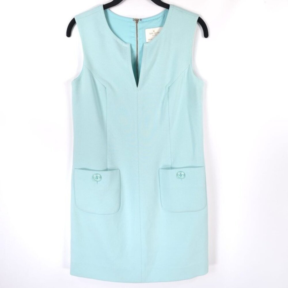 KATE SPADE Women’s Sheath Dress Pockets Mint Green Tiffany Blue‎ NJMU2538 Size 0